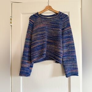 Madewell Multicolor Knit Wool Blend Cropped Sweater - Sz S